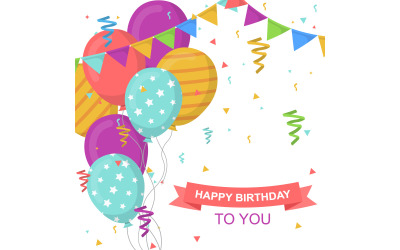 Fundo de aniversário de banner de confete