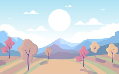 Guld- höstlandskap - illustration