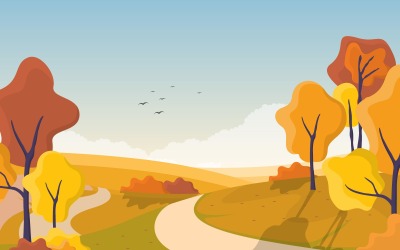 Guld- trädlandskap - illustration