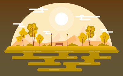 Höstsäsong Panorama - Illustration