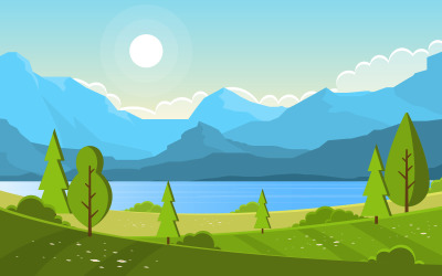 Natureza do Lago Verde - Ilustração