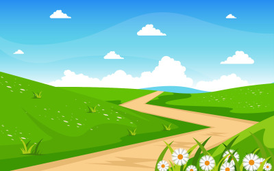 Naturgrönt fält - illustration