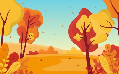 Panorâmica da temporada de outono - ilustração