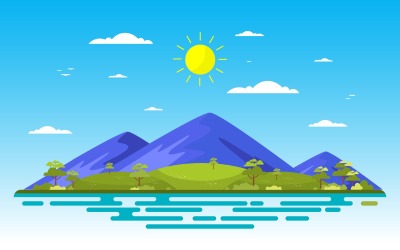 Summer Mountain Green - Illustration