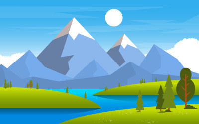 Summer River Green - Illustration