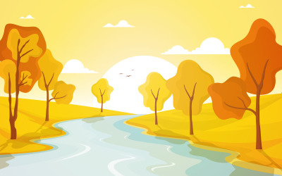 Zlatá žlutá řeka - ilustrace
