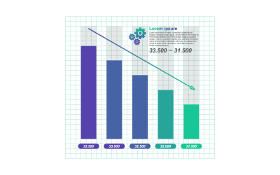 Afnemende economische financiële infographic-elementen
