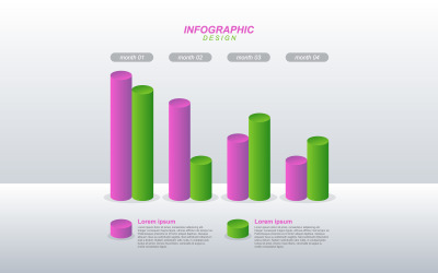 Csökkenő oszlopdiagram Infographic elemek