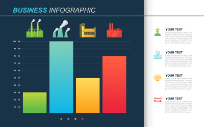 Fabriksdiagram finansiella infografiska element
