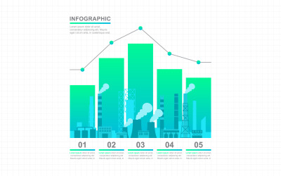 Gráfico de elementos de infografía de fábrica estadística