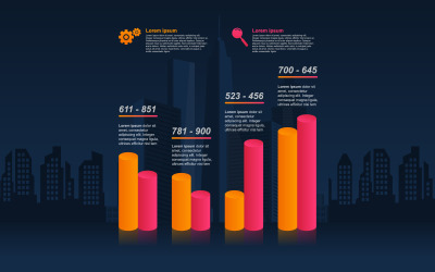 Grafiek Verbeterde statistische gegevens Infographic-elementen