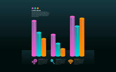Herstelde Infographic-elementen van staafdiagrammen