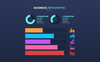 Sávdiagram pénzügyi infographic elemek