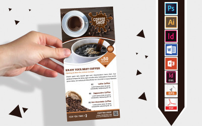 Rack Card | Coffee Shop DL Flyer Vol-01 - Modelo de Identidade Corporativa