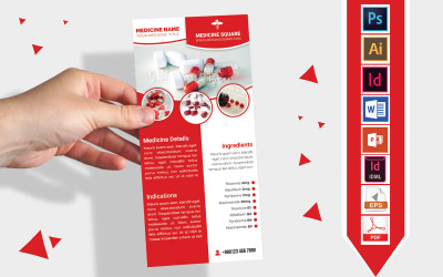 Rack Card | Folheto DL promocional de medicamentos Vol-03 - Modelo de identidade corporativa