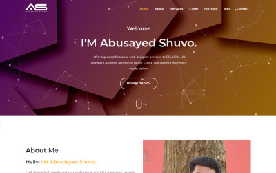 Shuvo Kişisel Portföy Açılış Sayfası Şablonu