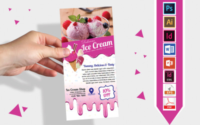 Tarjeta de rack | Ice Cream Shop DL Flyer Vol-02 - Plantilla de identidad corporativa