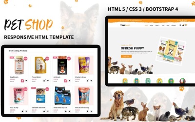 Modelo de site responsivo para pet shop