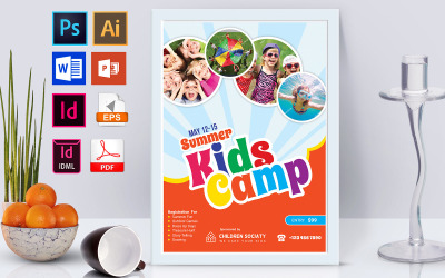 Плакат | Kids Summer Camp Vol-02 - Шаблон фирменного стиля