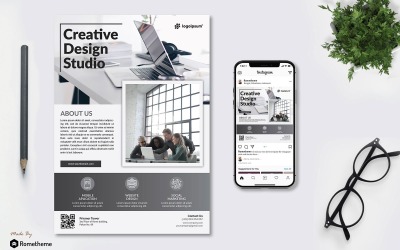 Creative Design Studio - Flyer KF - šablona Corporate Identity
