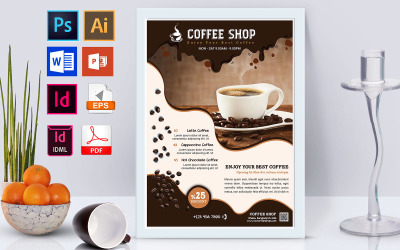 Affiche | Coffee Shop Vol-02 - Modèle d&amp;#39;identité d&amp;#39;entreprise