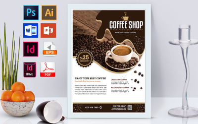 Affiche | Coffee Shop Vol-03 - Modèle d&amp;#39;identité d&amp;#39;entreprise