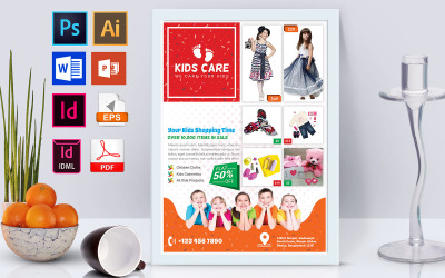 Affiche | Kids Fashion Shop Vol-03 - Modèle d&amp;#39;identité d&amp;#39;entreprise