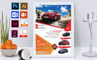 Affiche | Rent A Car Vol-07 - Modèle d&amp;#39;identité d&amp;#39;entreprise