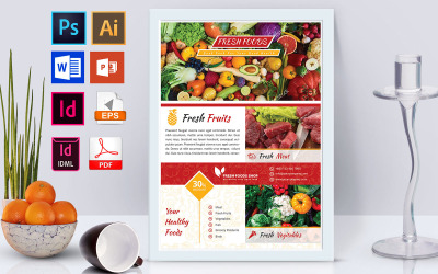 Afiş | Fresh Food Grocery Shop Vol-01 - Kurumsal Kimlik Şablonu