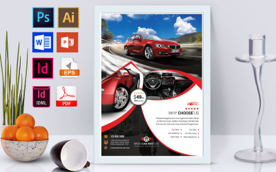 Cartel | Rent A Car Vol-06 - Plantilla de identidad corporativa