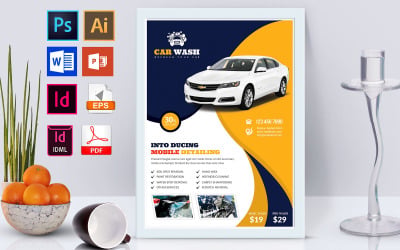Plakat | Car Wash Vol-07 - Szablon tożsamości korporacyjnej