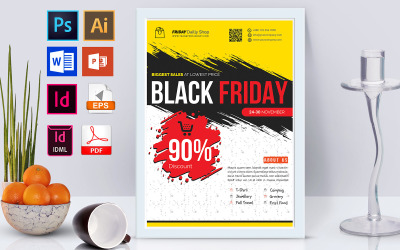 Poster | Vendita del Black Friday Vol-02 - Modello di identità aziendale