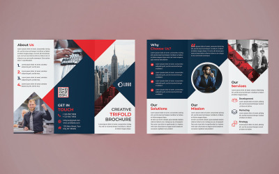 Projekt broszury biznesowej potrójnej - szablon tożsamości korporacyjnej