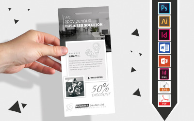 Rack Card | Clean Minimal Business DL Flyer Vol-01 - Corporate Identity Template