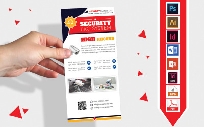 Rack Card | Volantino DL Sistema di sicurezza Vol-03 - Modello di identità aziendale