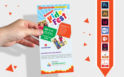 Rack-kort | Barn sommarläger DL Flyer Vol-01 - mall för företagsidentitet