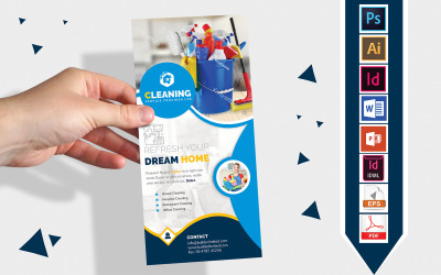 Rackkarte | Reinigungsservice DL Flyer Vol-01 - Vorlage für Corporate Identity