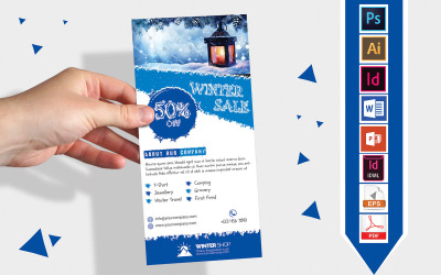 Стійка картки | Зимовий розпродаж DL Flyer Vol-01 - шаблон фірмового стилю