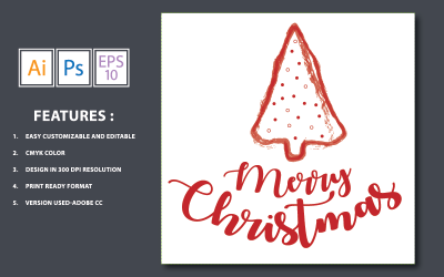 Merry Christmas Tree Vector - Ilustracja