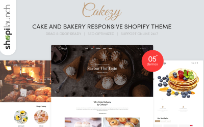 Cakezy - Shopify téma reagující na dorty a pekárny
