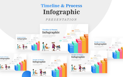 3D lépcső diagram az értékesítési Infographic PowerPoint sablonhoz