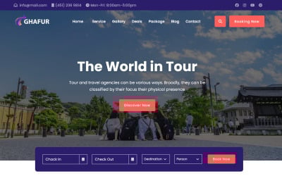 Ghafur - Plantilla de página de destino para agencias de viajes y viajes