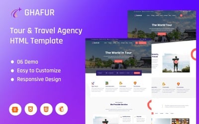 Ghafur - Tour &amp;amp; Travel Agency Landing Page Template