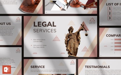 Jogi szolgáltatások bemutatása PowerPoint sablon