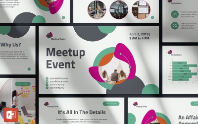 Meetup Prezentace událostí PowerPoint šablony