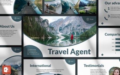 Modelo de apresentação de agência de viagens em PowerPoint