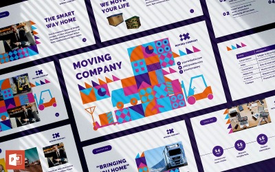 Mozgó vállalat bemutató PowerPoint sablon
