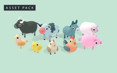 Animales de granja - Modelo 3D de la serie peculiar