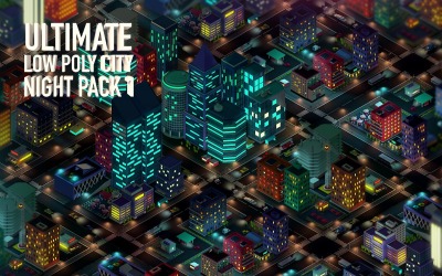 Ultimate Low Poly City Night Pack 1 3D model