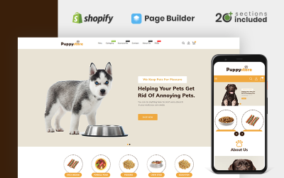 Reszponzív Puppy Store Shopify sablon 142996